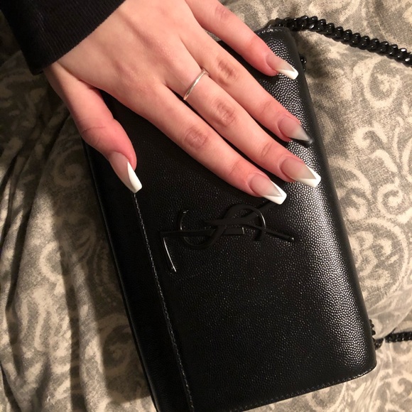 YSL GRAIN DE POUDRE EMBOSSED LEATHER BAG - Picture 6 of 6